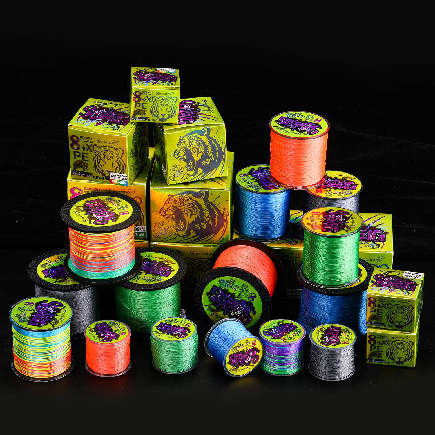 Sougayilang 100M 300M 500M X8 hilo de pescar trenzado 0,12-0,40mm hilo de pescar de carpa multifilamento multifunción para 22-88LB