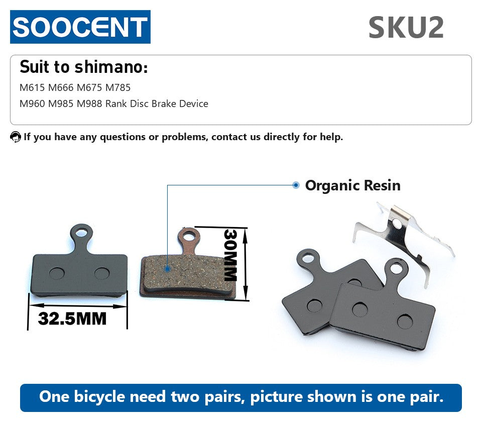 Pastillas de freno hidráulicas para bicicleta de montaña, pastillas de freno de disco de resina orgánica para Shimano xt M445 355 395 Magura, 1 par/2 uds.