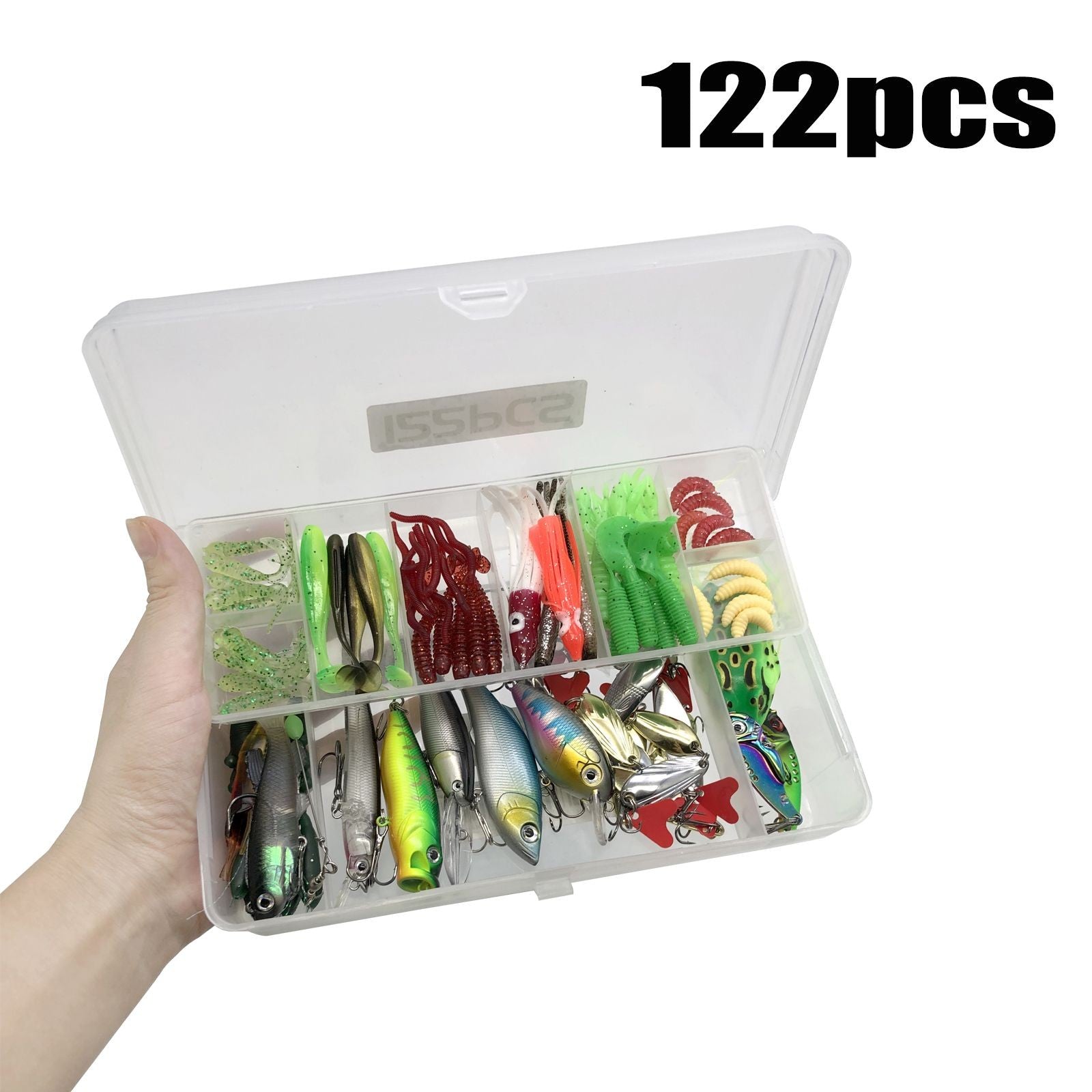 78/122/284 Uds Kit de Señuelos de Pesca para aparejos de cebo Topwater Kit de aparejos para lubina trucha salmón accesorios de pesca