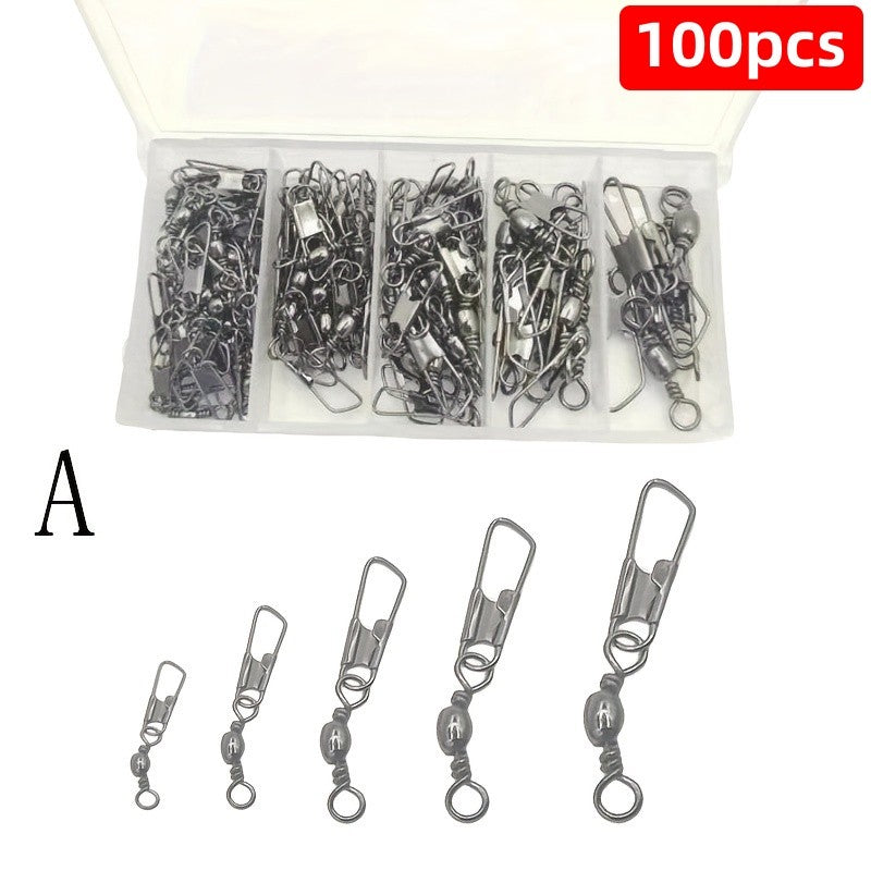 100 piezas de conectores de pesca y pequeños accesorios de pesca.