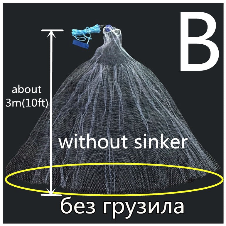 Red de pesca de 1,2-3,6 m con plomo ni sin plomo, redes fundidas de EE. UU., lanzamiento manual de agua, red de peces con mosca, herramienta de rejilla pequeña