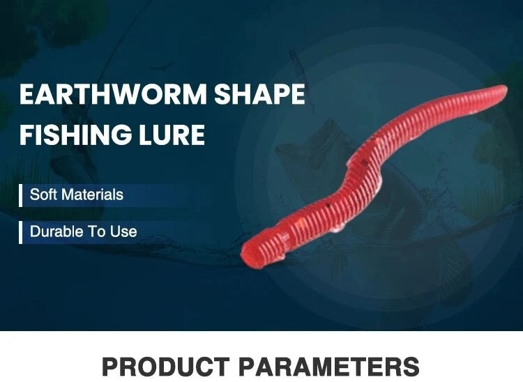 BURLE-Señuelos blandos rojos con olor a pescado realista, simulación de lombriz de tierra, gusanos rojos, señuelos de pesca artificiales