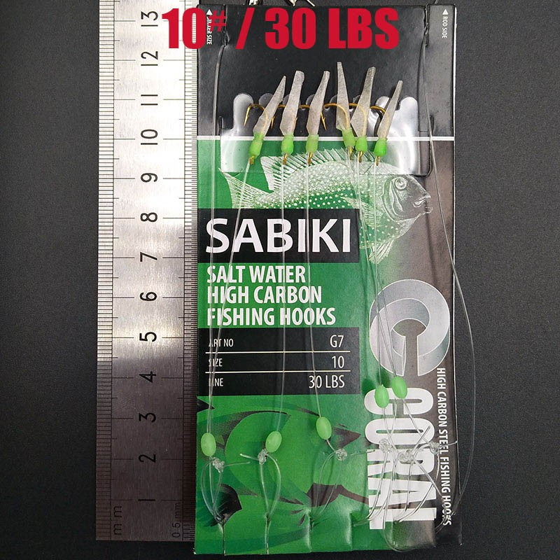 Lunker Sabiki-señuelo intermitente, anzuelo de aparejo, cebo suave, lombriz luminosa, caballa oscura, pesca, pargo, muleta de cabeza plana, tiburón