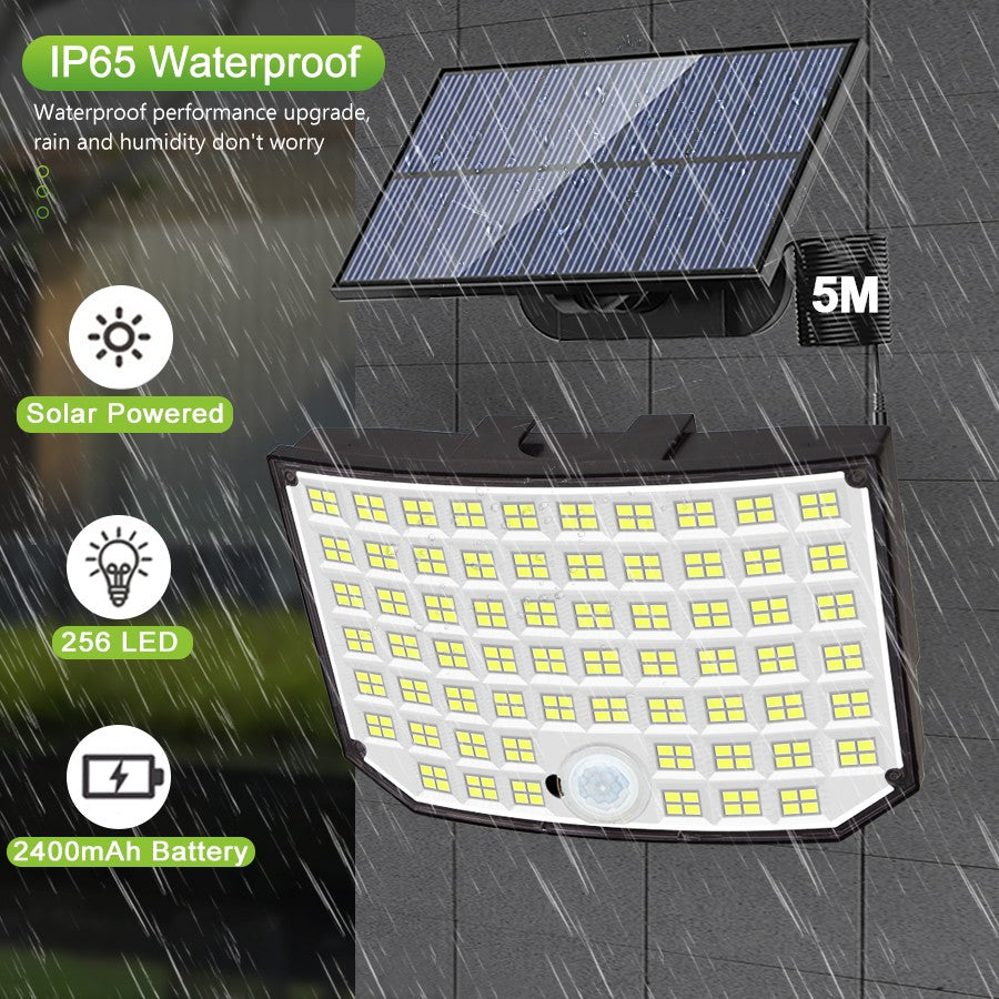 Luz Solar para exteriores, 328/348 LED, Sensor de movimiento superbrillante integrado, gran potencia, IP65, resistente al agua, 3 modos de trabajo, pared de jardín