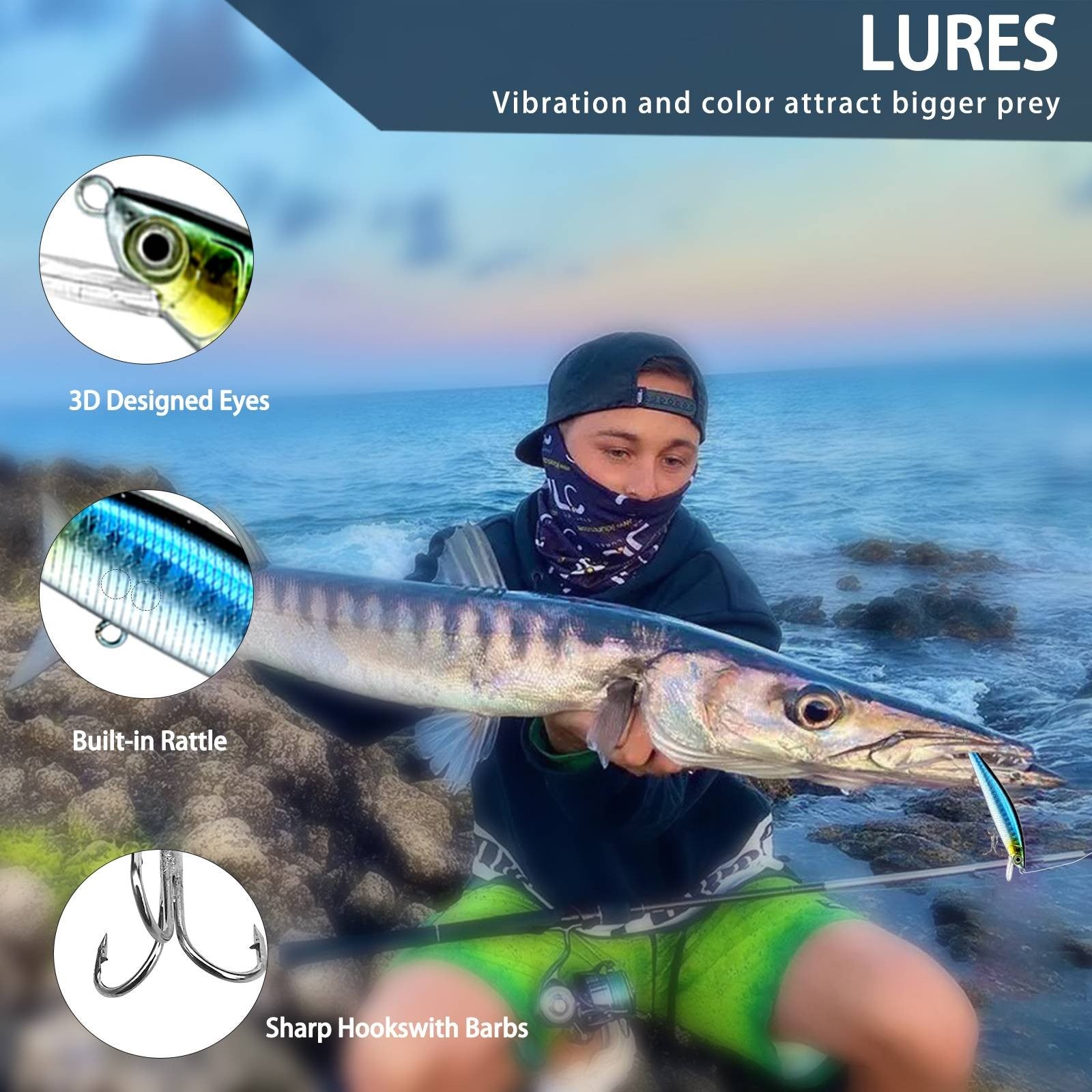 78/122/284 Uds Kit de Señuelos de Pesca para aparejos de cebo Topwater Kit de aparejos para lubina trucha salmón accesorios de pesca