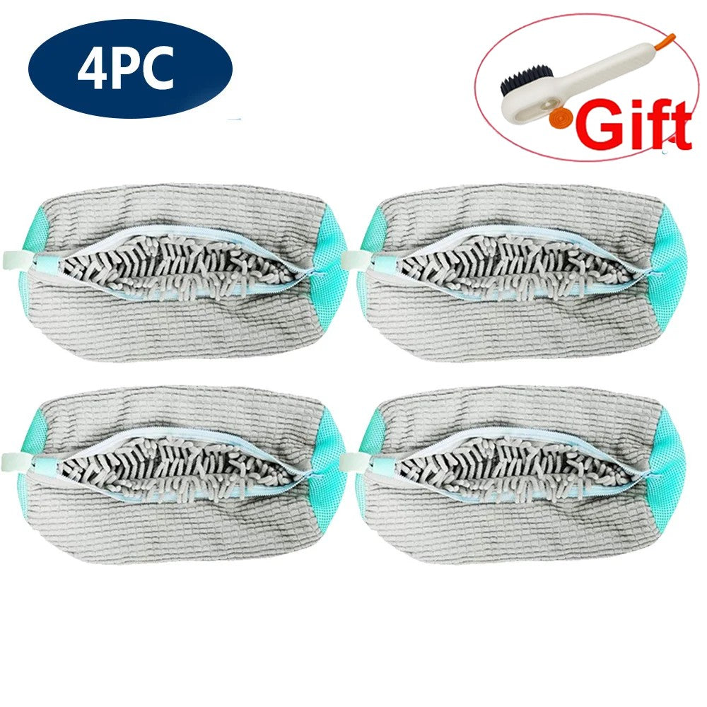 Bolsa de lavado de tenis, bolsa de lavandería, Protector de zapatos acolchado, bolsa de lavado de poliéster de fibra esponjosa, organizador de secado lavable a máquina