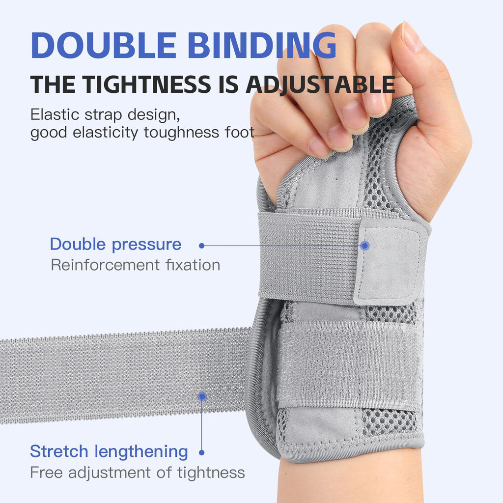 Muñequera para túnel carpiano, soporte con férulas, soporte de mano para artritis, tendinitis, esguince, lesiones, dolor de muñeca, 1 ud.