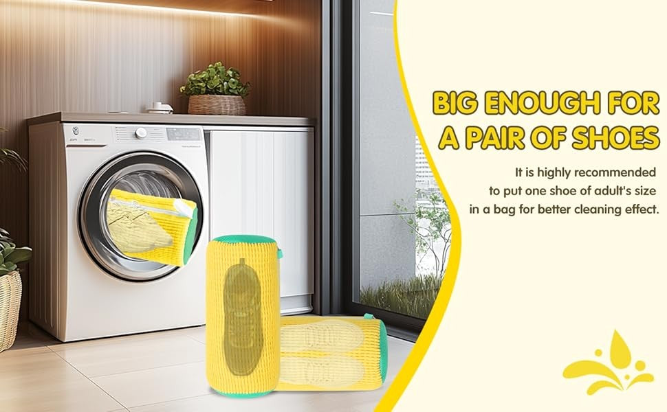 Bolsa de lavado de tenis, bolsa de lavandería, Protector de zapatos acolchado, bolsa de lavado de poliéster de fibra esponjosa, organizador de secado lavable a máquina