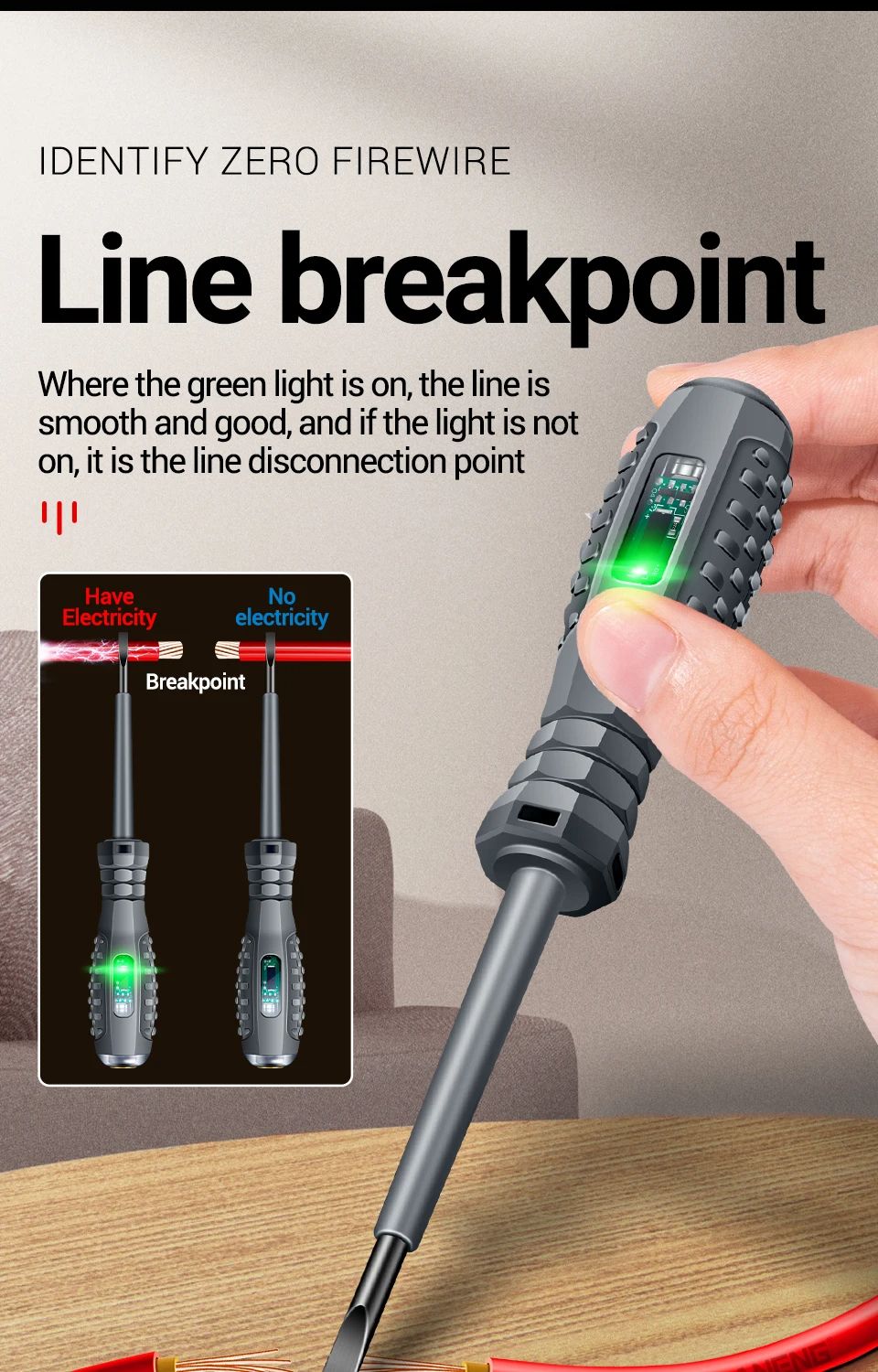 Desarmador con probador de electricidad