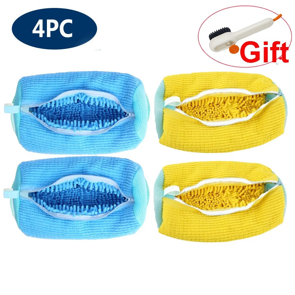 Bolsa de lavado de tenis, bolsa de lavandería, Protector de zapatos acolchado, bolsa de lavado de poliéster de fibra esponjosa, organizador de secado lavable a máquina