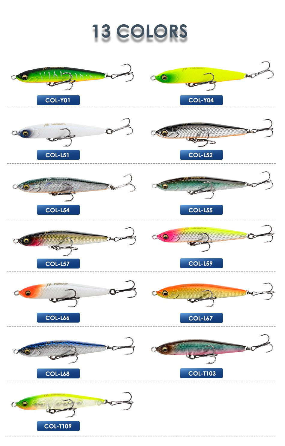 MEREDITH Jerk lápiz que se hunde señuelo de pesca Wobbler lubina aparejos de pesca señuelos accesorios de pesca señuelos de agua salada cebo de peces curricán