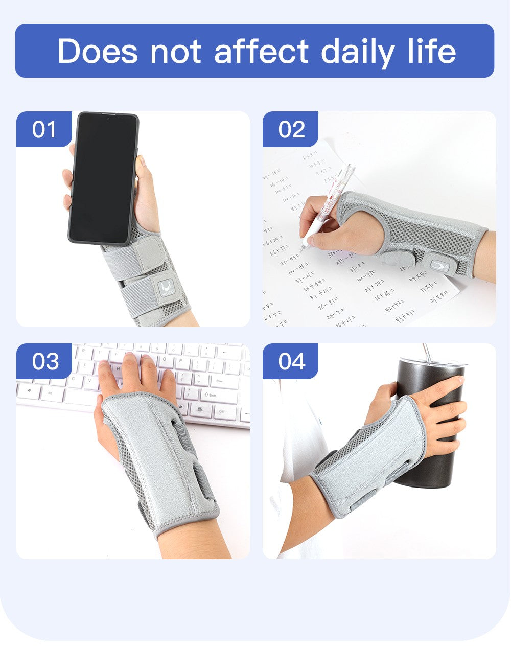 Muñequera para túnel carpiano, soporte con férulas, soporte de mano para artritis, tendinitis, esguince, lesiones, dolor de muñeca, 1 ud.