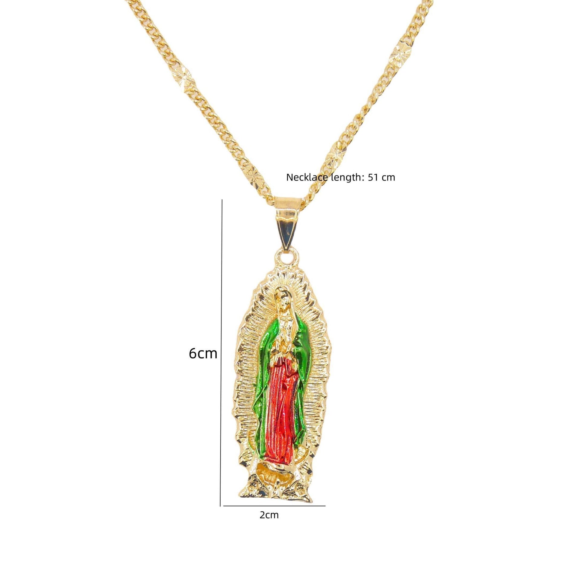 Pintura chapada en oro Virgen María  colgante joyería religiosa- Virgen