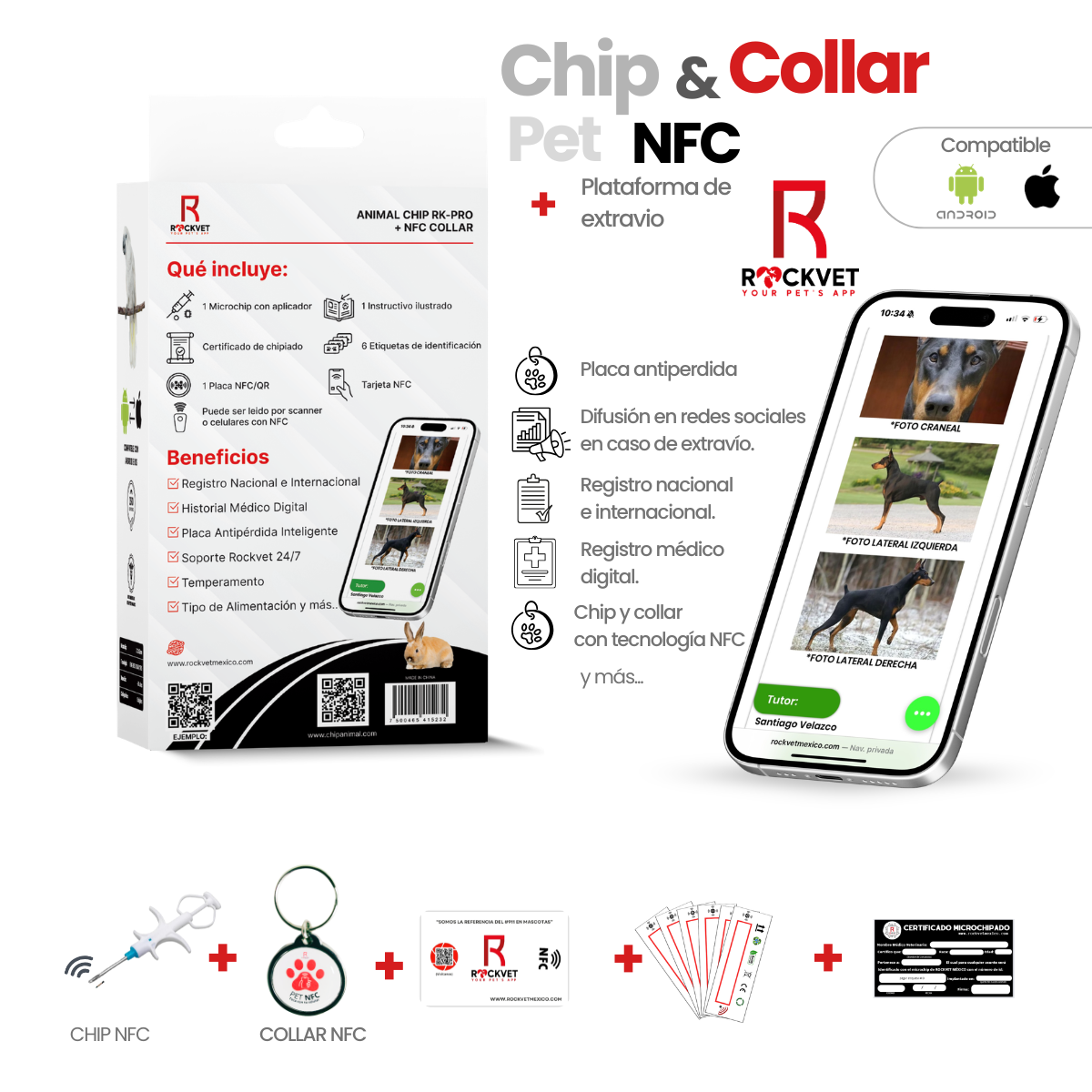 Collar & Chip Pet NFC