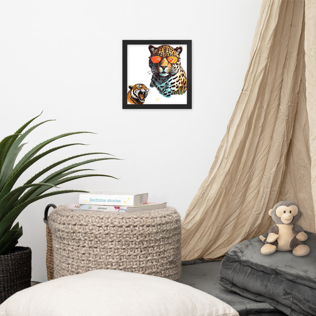 FELINE PAINTING with frame - Eternal life line