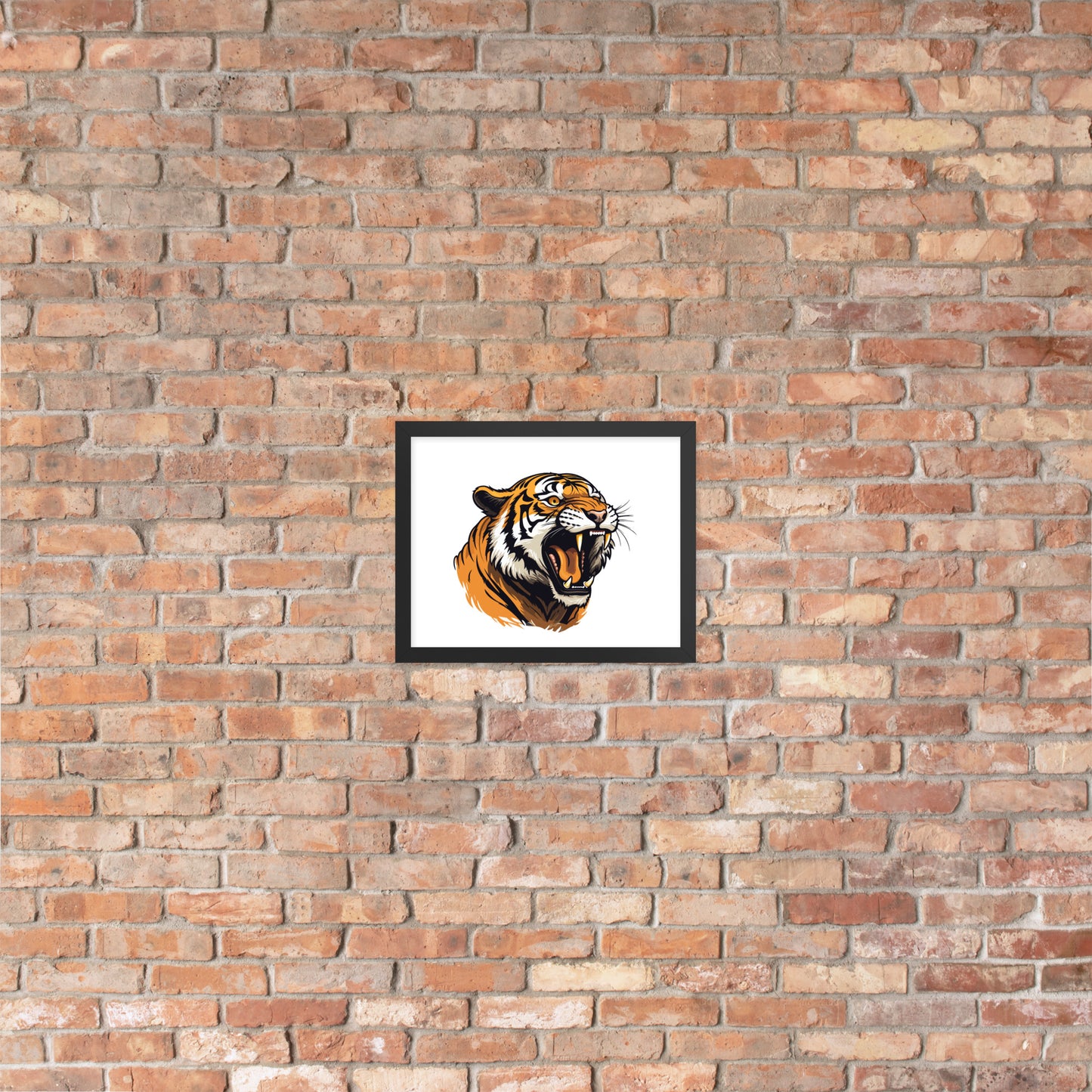 Tiger strength poster on photo paper with frame