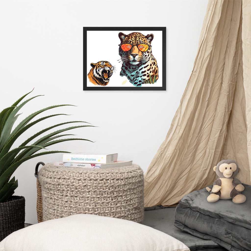 FELINE PAINTING with frame - Eternal life line