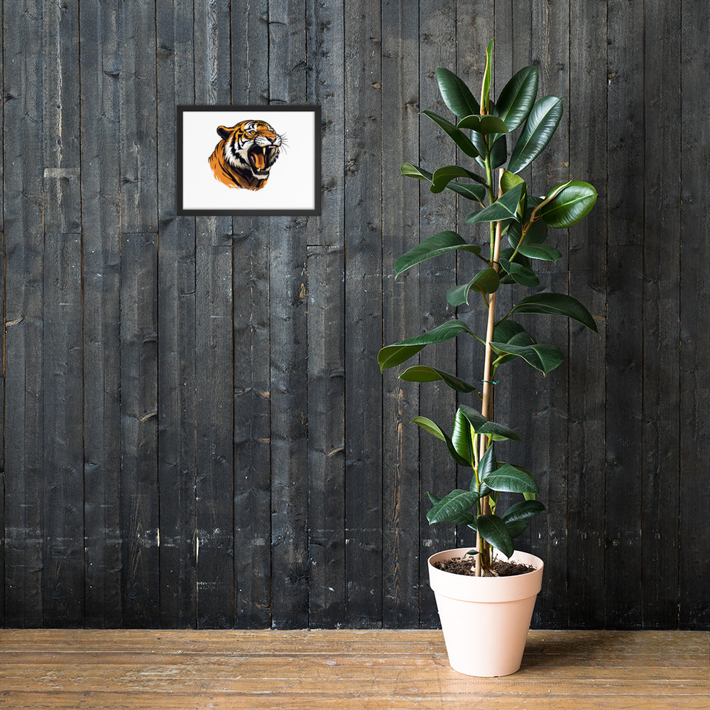 Tiger strength poster on photo paper with frame