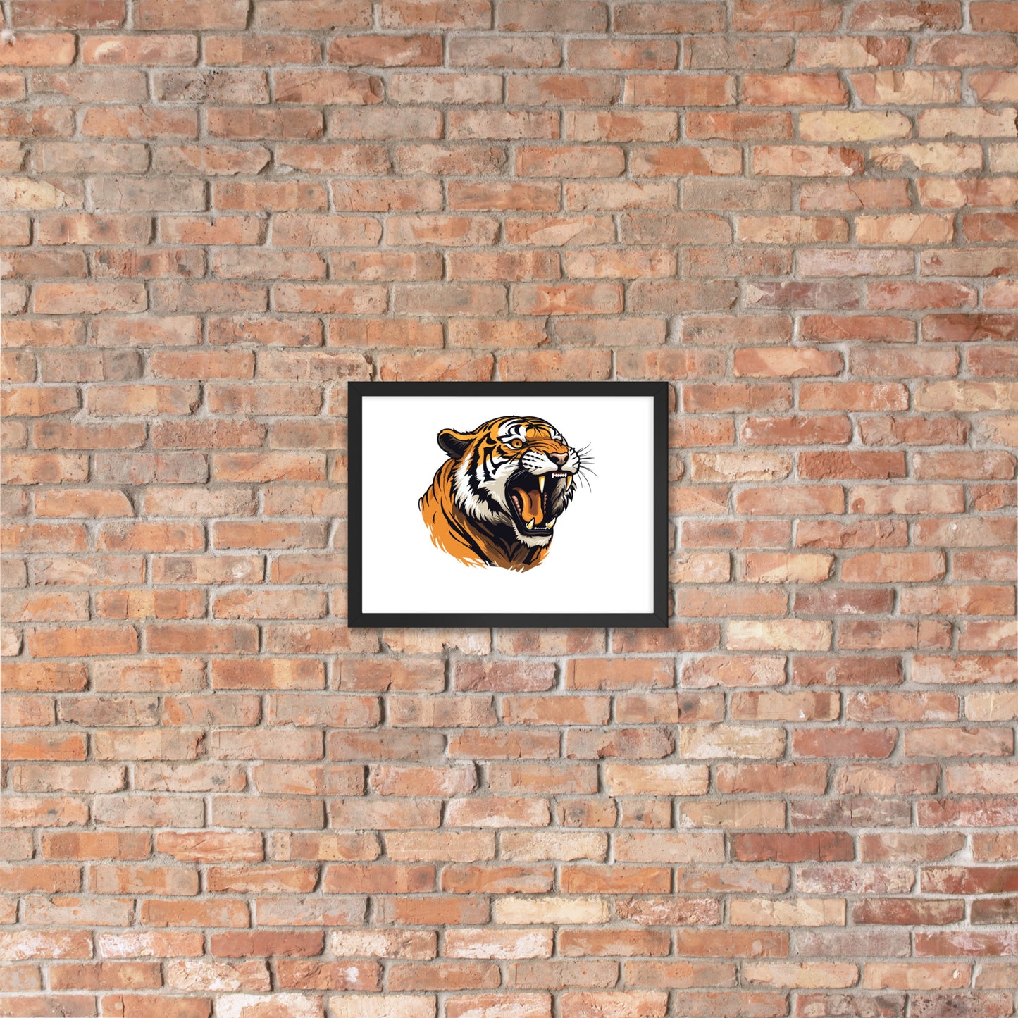 Tiger strength poster on photo paper with frame