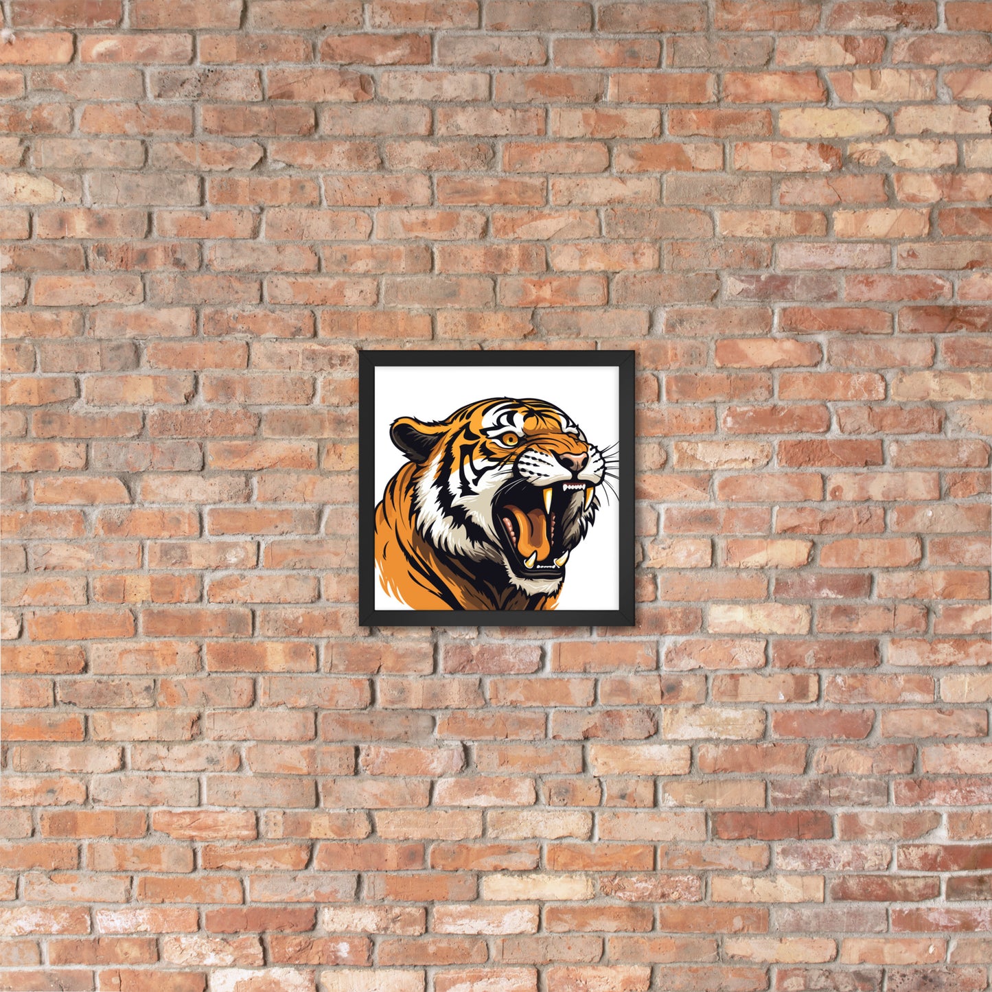 Tiger strength poster on photo paper with frame