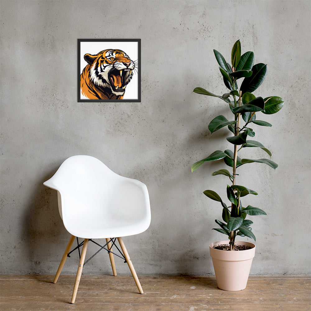 Tiger strength poster on photo paper with frame