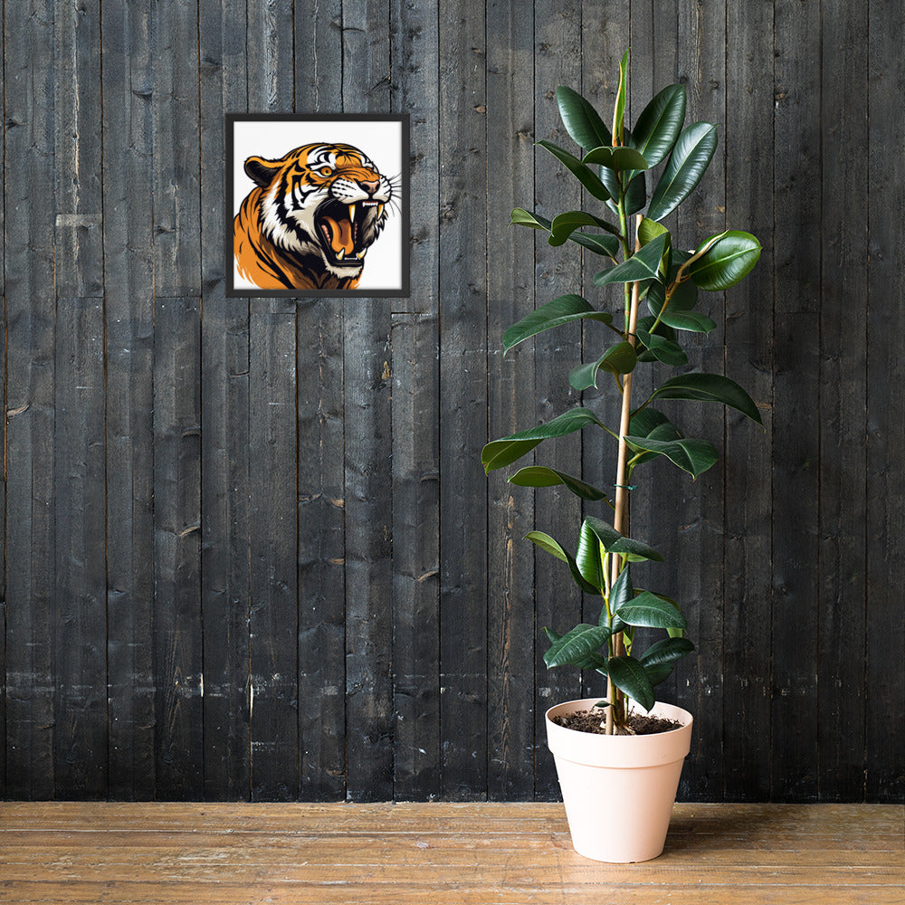 Tiger strength poster on photo paper with frame