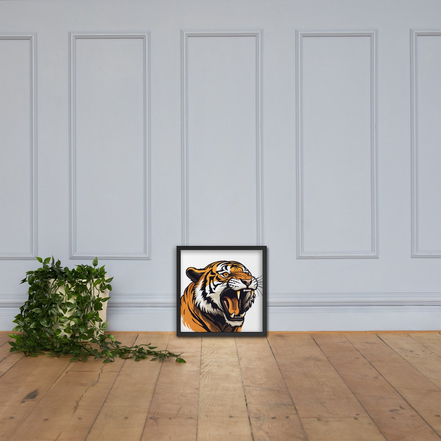 Tiger strength poster on photo paper with frame