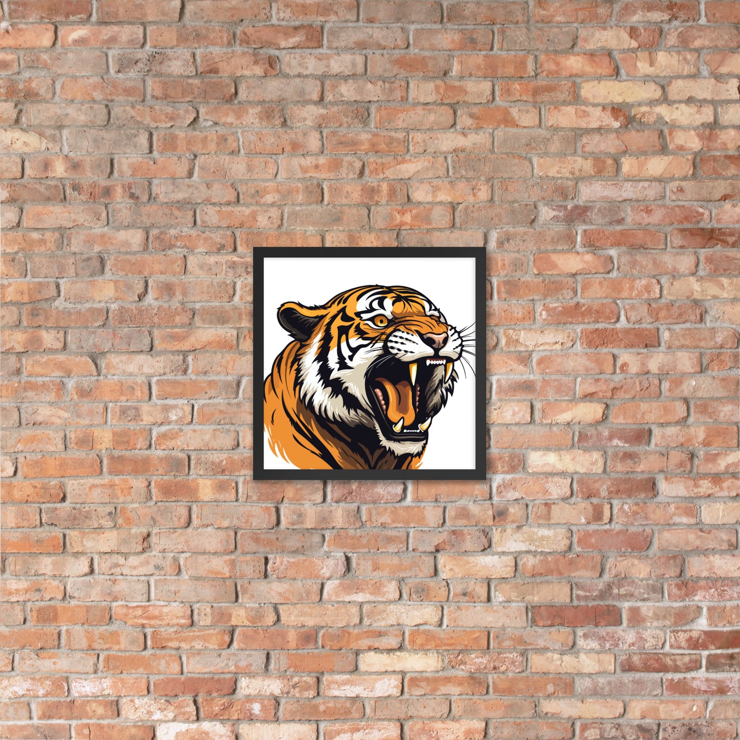 Tiger strength poster on photo paper with frame