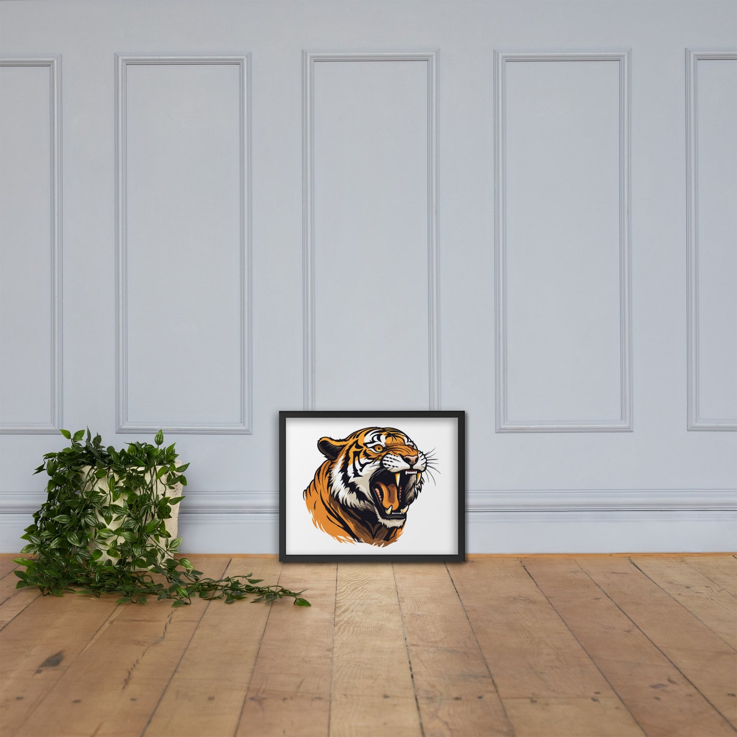 Tiger strength poster on photo paper with frame