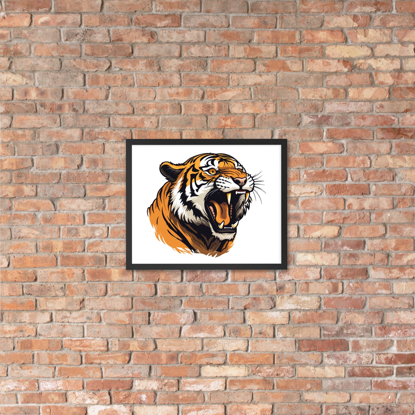 Tiger strength poster on photo paper with frame