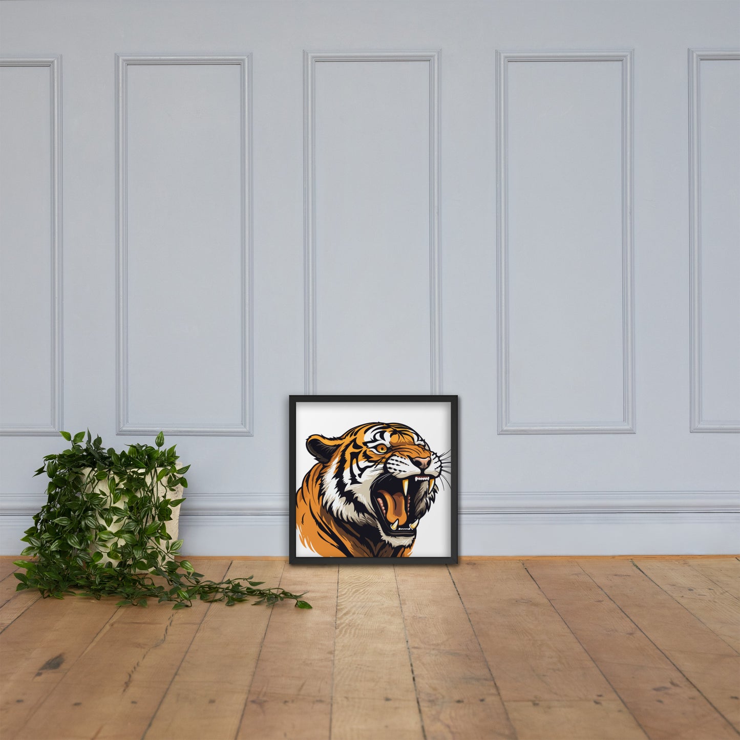 Tiger strength poster on photo paper with frame