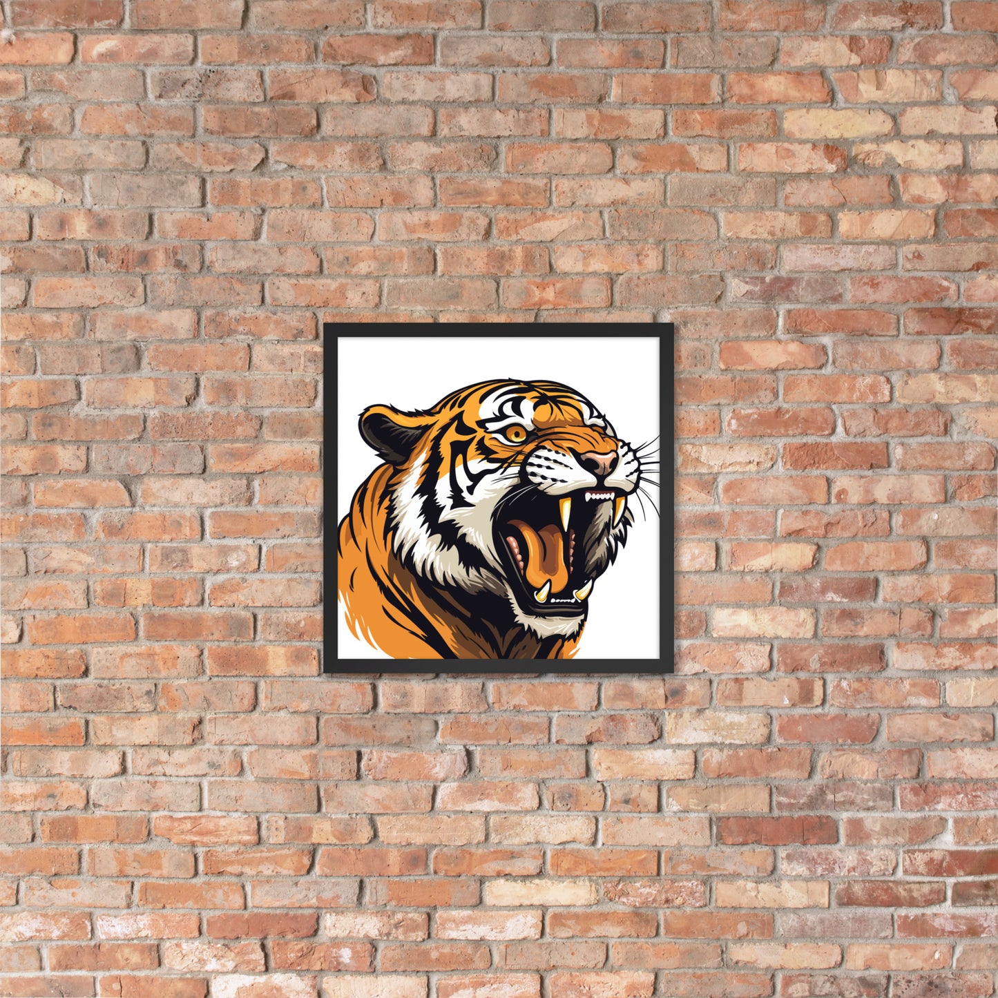 Tiger strength poster on photo paper with frame