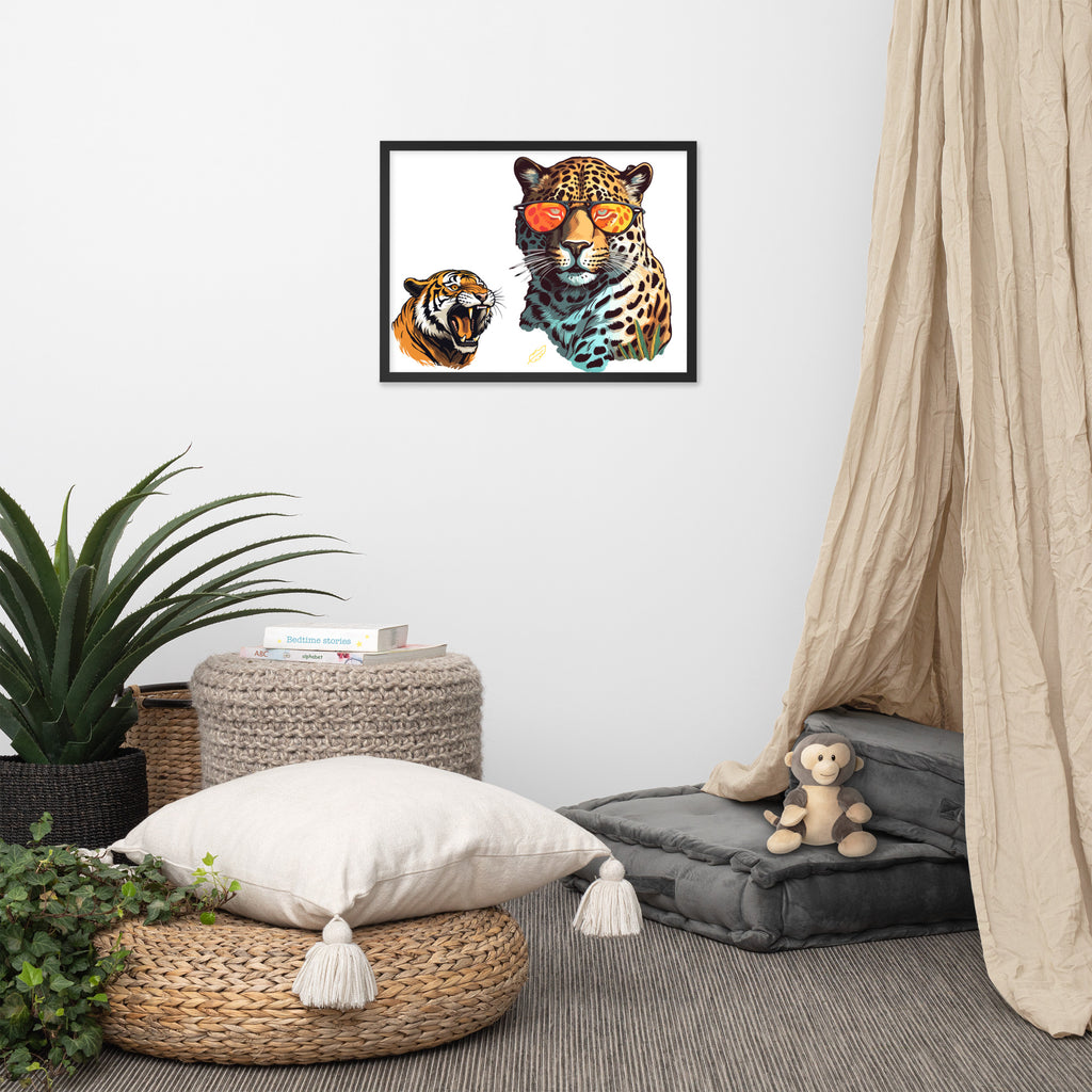 FELINE PAINTING with frame - Eternal life line