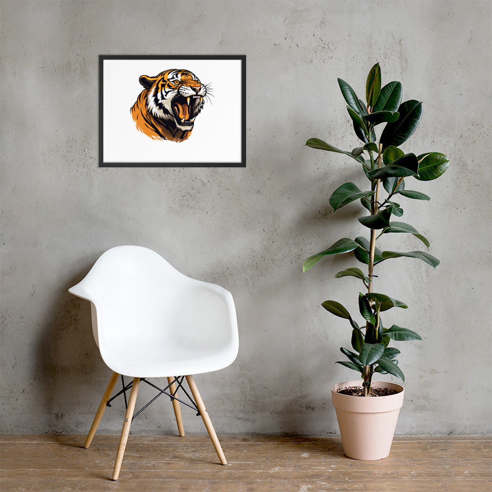 Tiger strength poster on photo paper with frame