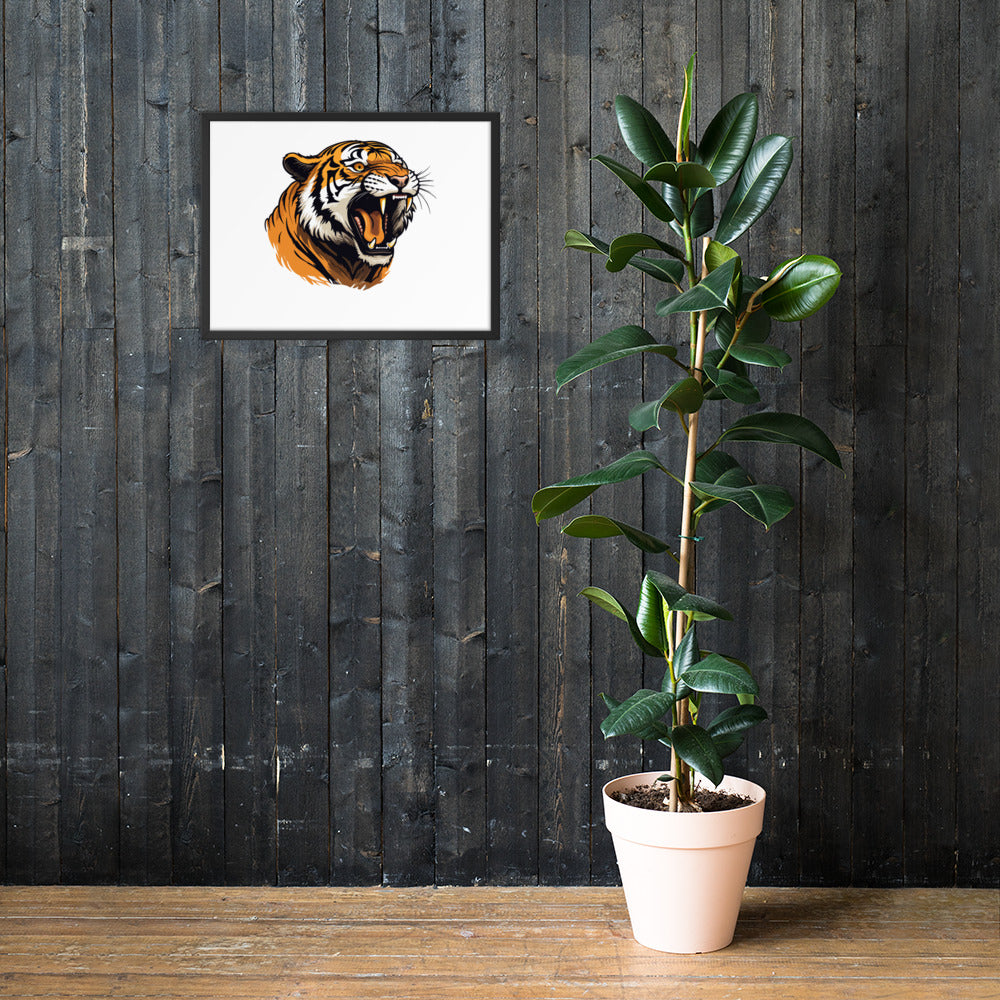 Tiger strength poster on photo paper with frame