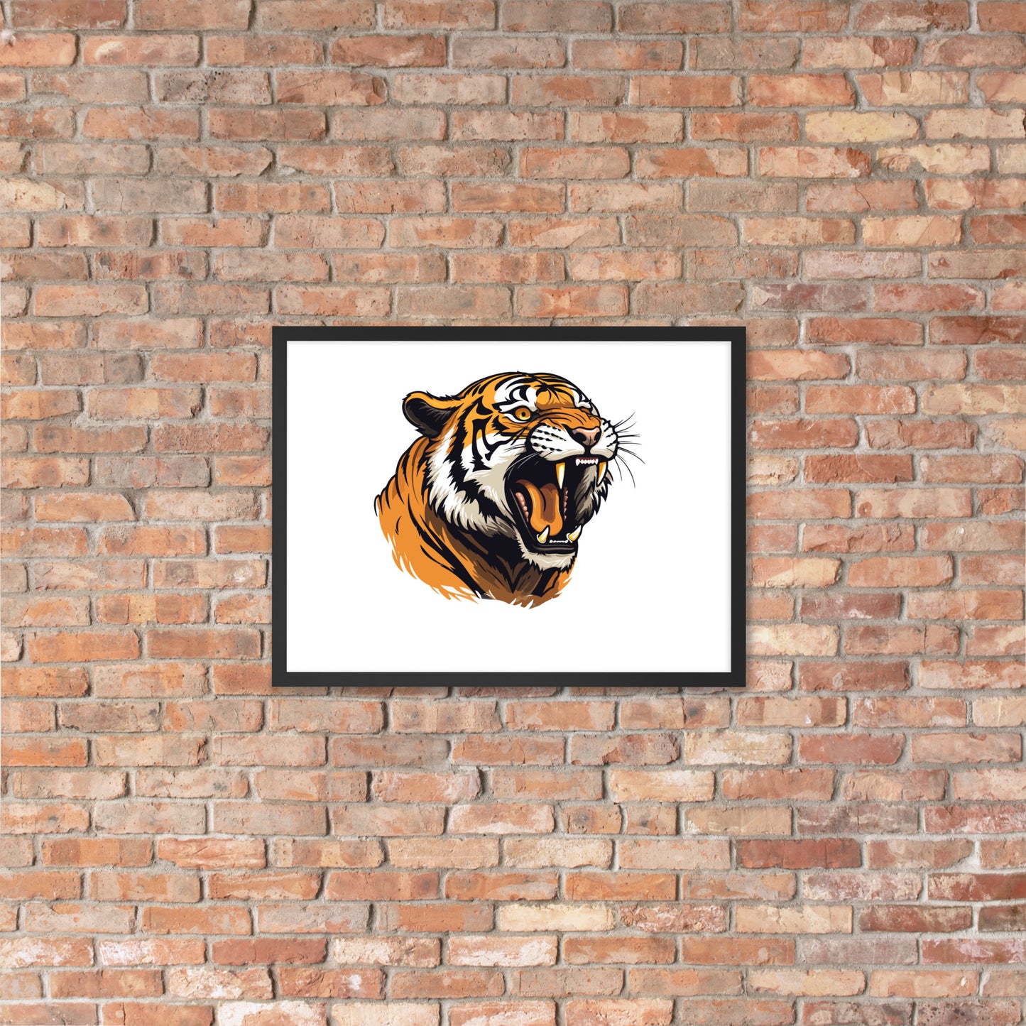 Tiger strength poster on photo paper with frame