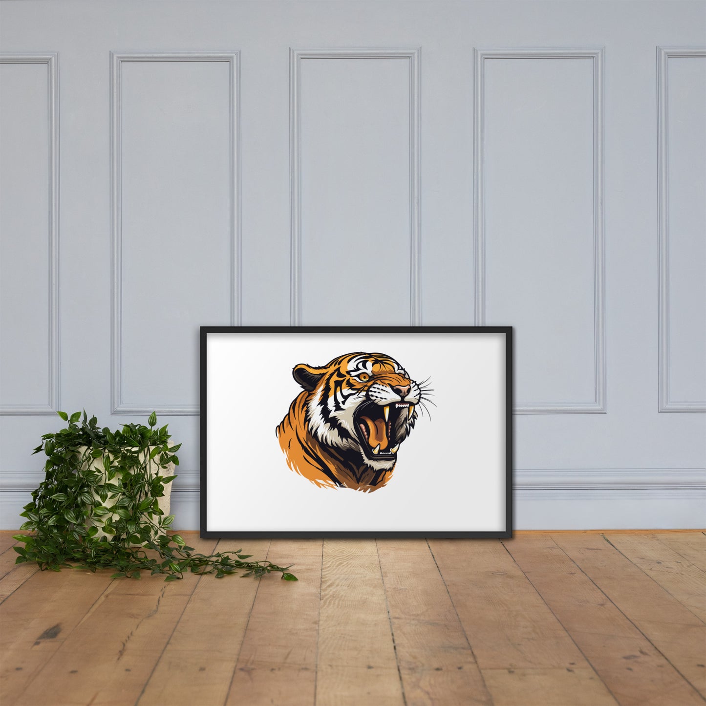 Tiger strength poster on photo paper with frame