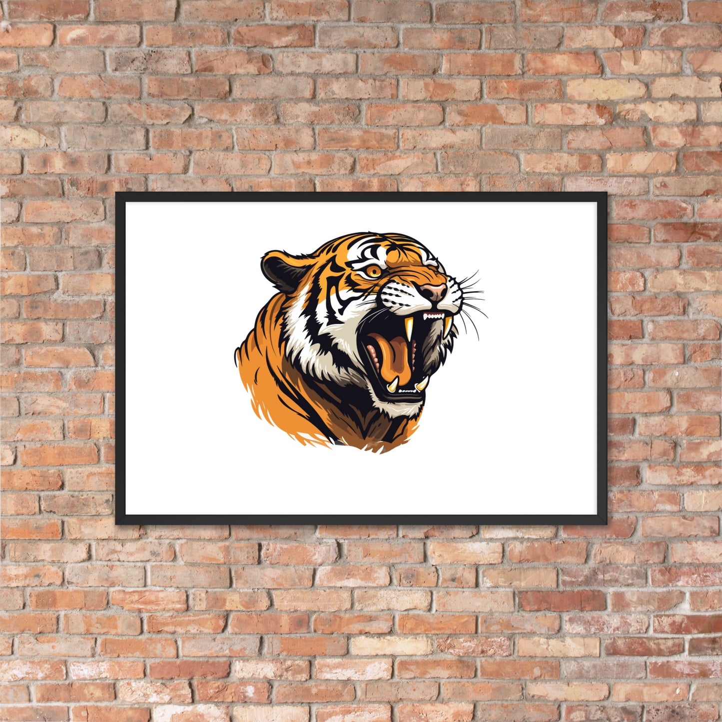 Tiger strength poster on photo paper with frame