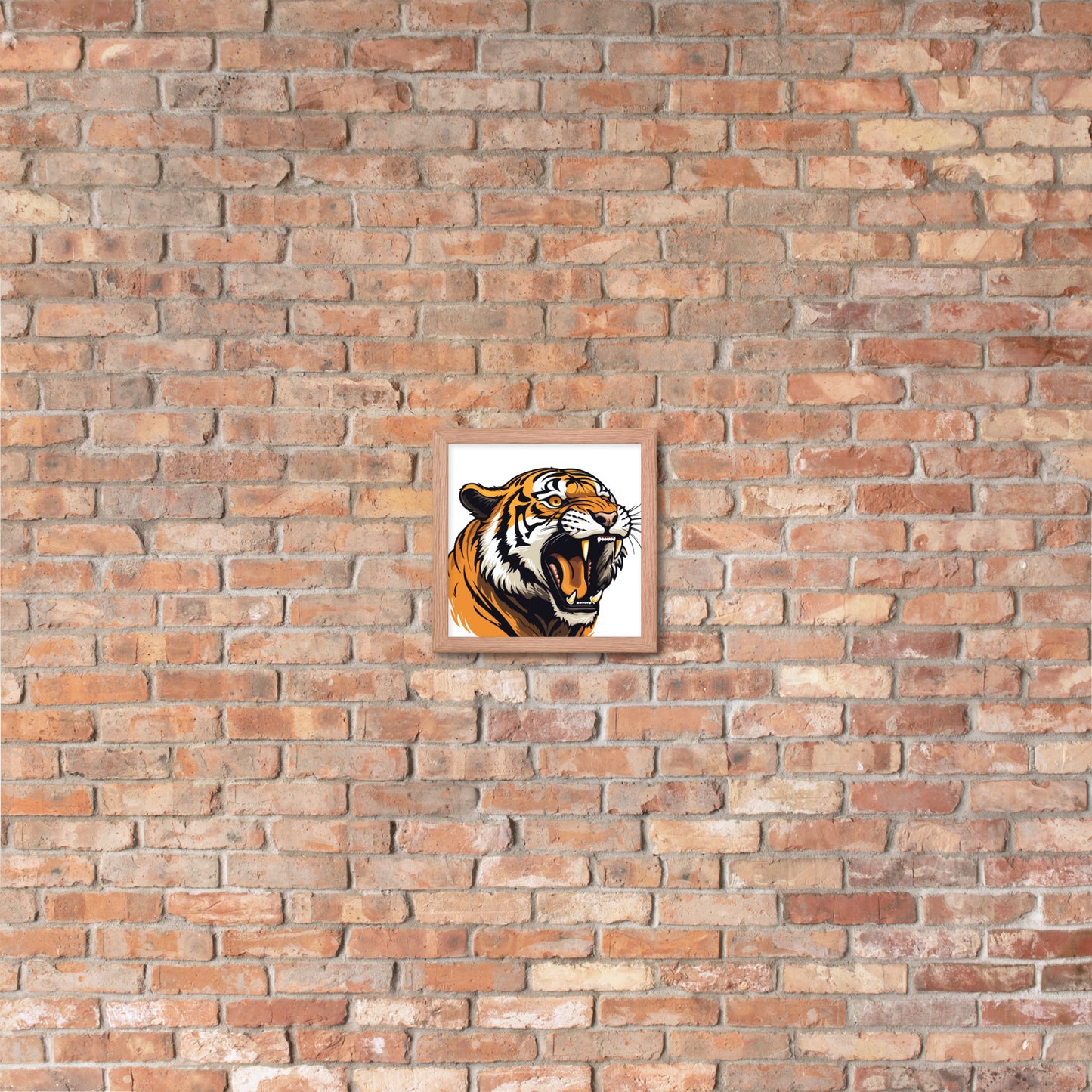 Tiger strength poster on photo paper with frame