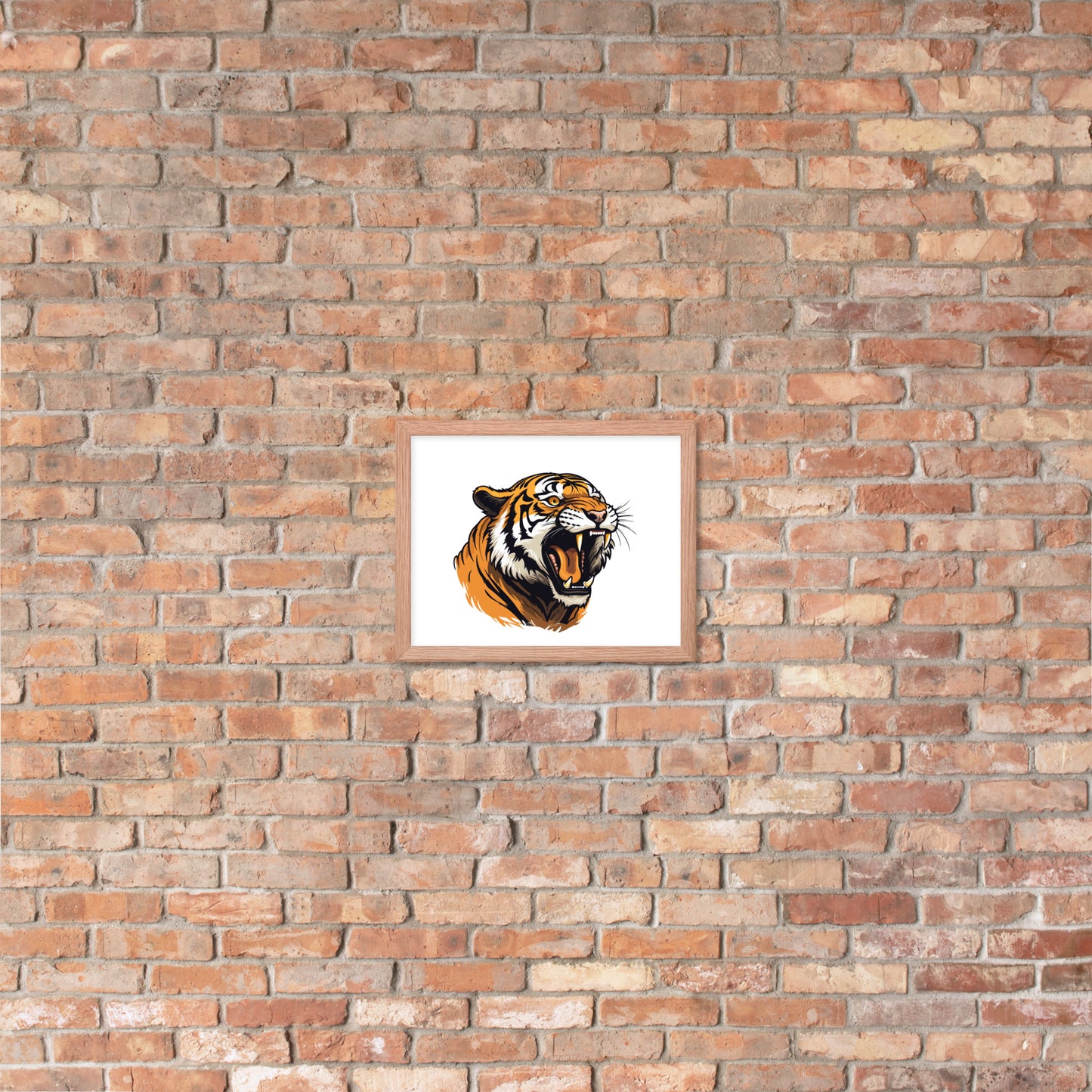 Tiger strength poster on photo paper with frame