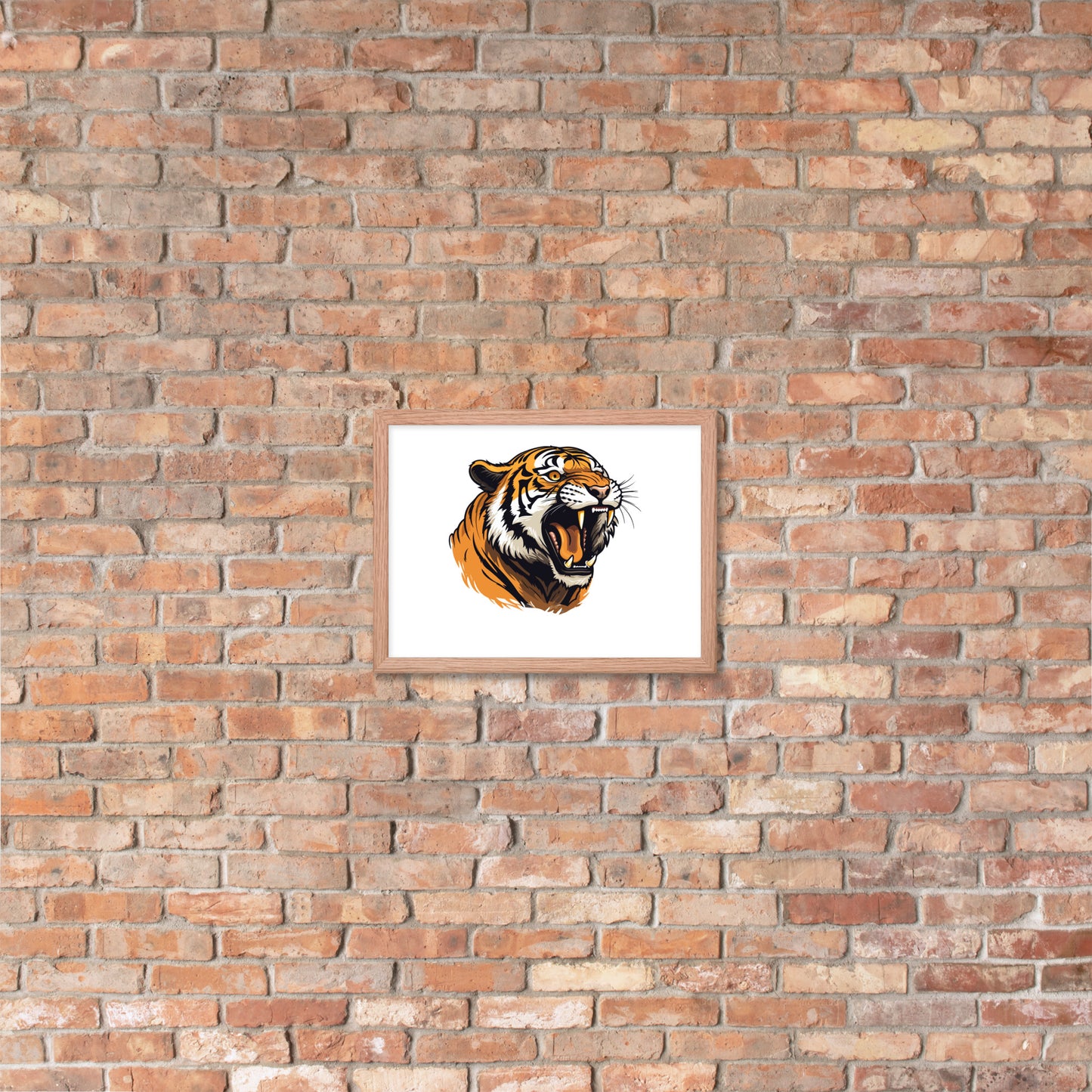 Tiger strength poster on photo paper with frame