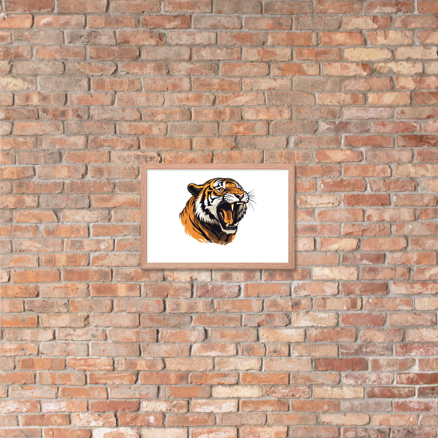 Tiger strength poster on photo paper with frame