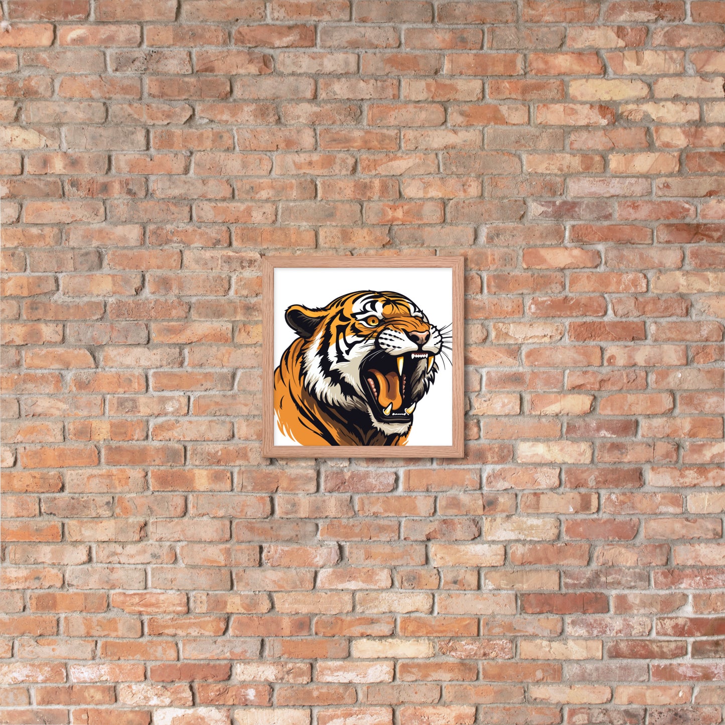 Tiger strength poster on photo paper with frame