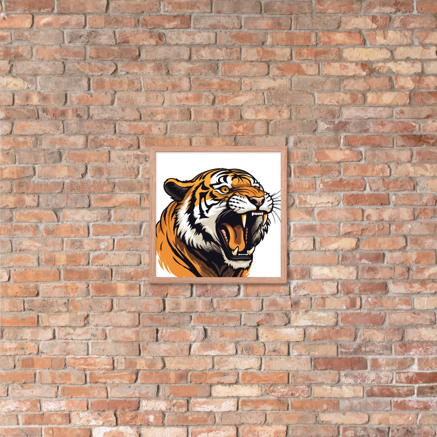 Tiger strength poster on photo paper with frame