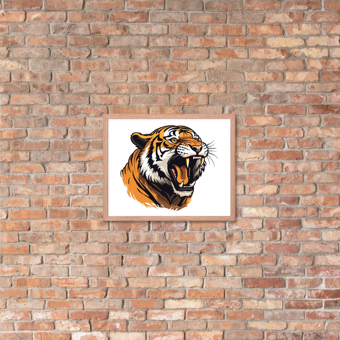 Tiger strength poster on photo paper with frame