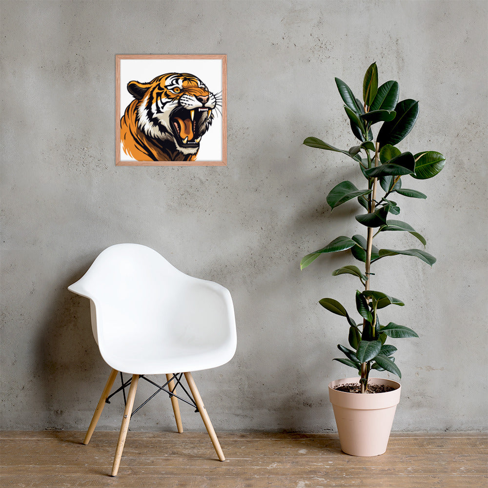 Tiger strength poster on photo paper with frame