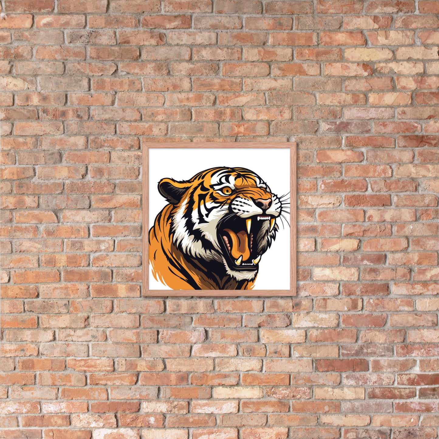 Tiger strength poster on photo paper with frame