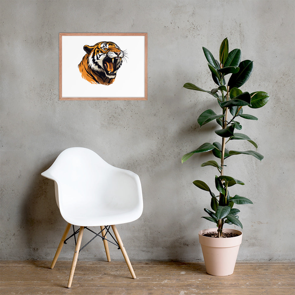 Tiger strength poster on photo paper with frame