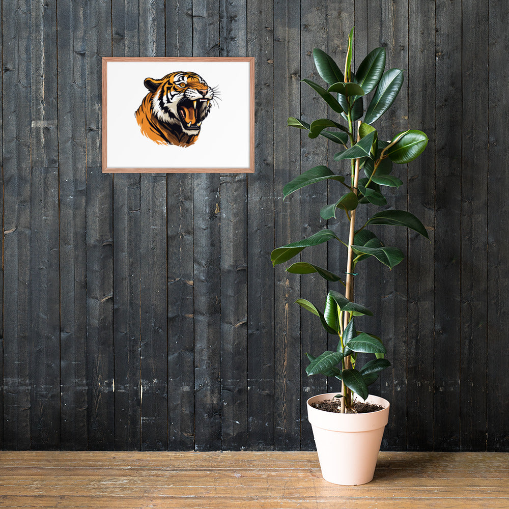 Tiger strength poster on photo paper with frame