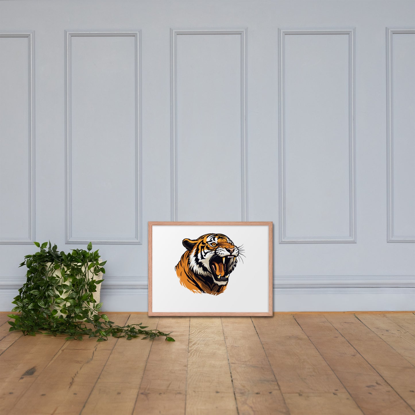 Tiger strength poster on photo paper with frame